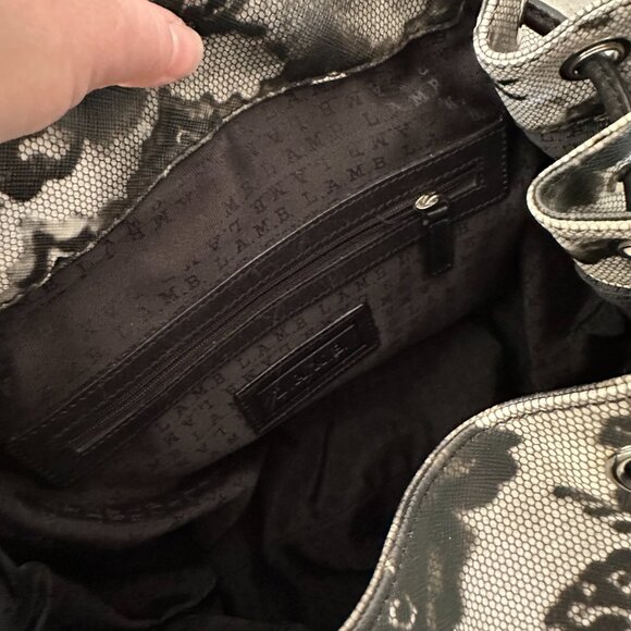 L.A.M.B. Gwen Stefani Clandon Backpack Rare Lace Print Bag Handbag Purse - Picture 8 of 8